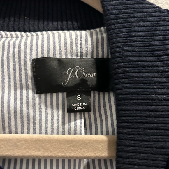 JCREW navy velvet bomber jacket - Picture 2 of 2